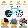 thumbnail image 2 of Bicycle Pizza Cutter 100% Food Grade Non-stick Stainless Steel Double Pizza Cutter Professional Design, 2 of 5