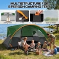 thumbnail image 5 of COBIZI 8-10 Person Camping Tent, Tents for Camping 12x9ft Family Tent,Waterproof Windproof Cabin Tent with Removable Rainfly,CPAI-84 Flame Retardant,Heavy Duty with 17 Stakes&Carry Bag,Green, 5 of 9