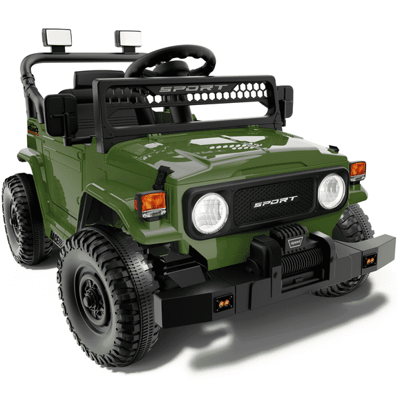 QUIKRA 12V 7Ah Ride on Toys with Remote, Electric Cars for Kids 3-5, Spring Suspension, Bluetooth Music & LED Lights, Green