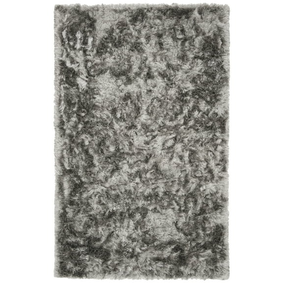SAFAVIEH Ocean Amyas Solid Shag Area Rug, Silver, 4' x 6'