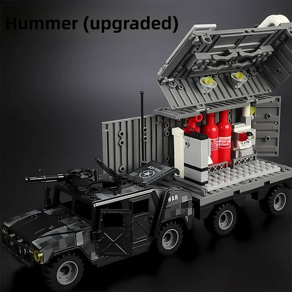 NWJ DIY Building Block Truck Set – Creative Assembly Construction Toy with Trailer, Gift for Kids