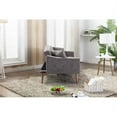 thumbnail image 4 of Convertible Velvet Futon Sofa Bed Modern European Style Loveseat Accent Sofa Tufted Button Back Sleeper Sofa Comfy Couch For Living Room Bedroom Guest Room Furniture, Gray, 4 of 7