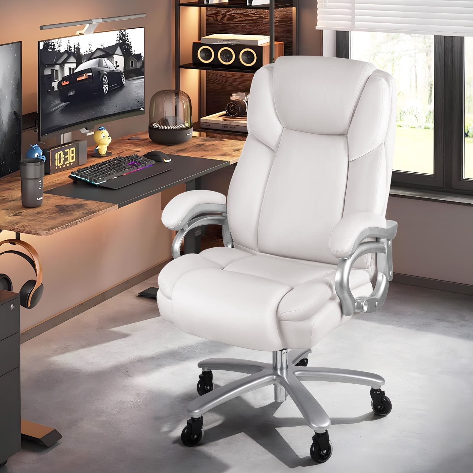BOSSIN 500lbs Big and Tall Office Chair,Heavy Duty Computer Desk Chair with Adjustable Lumbar Support