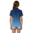 thumbnail image 6 of Garbnen Girl Polo Shirt Gradient Collared Short Sleeve Girls Golf Shirt Student Back To School Preppy Teen Girls School Uniform Polo Shirts Dark Blue 3-4Y, 6 of 6
