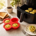 thumbnail image 3 of 2 Pack Air Fryer Egg Bite Molds, 4-Cup Mini Round Muffin Pans Silicone Baking Molds for for Oven, Air Fryer and Pot, 3 of 7
