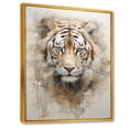 thumbnail image 2 of Designart "Beige Tiger In Minimalism I" Animals Tiger Floater Framed Wall Art Living Room, 2 of 5