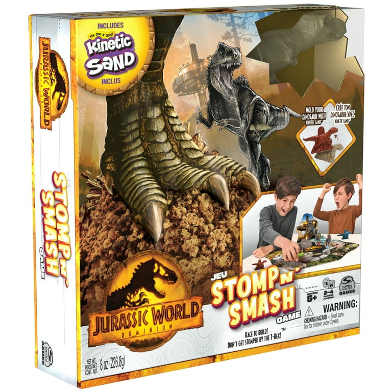 Jurassic World Dominion Stomp N Smash Kinetic Sand Game for Ages 5