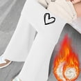 thumbnail image 2 of Womens Fleece Flare Leggings High Waisted Tummy Control Yoga Pants No Front Seam Bootcut Bell Bottoms Workout Activewear, 2 of 7