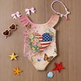 thumbnail image 7 of Girls Swimsuit Size 6-7 One Piece Swimsuit Summer Patriotic American Flag Butterfly Swimsuits Swimming Flutter Sleeve Beach Vacation Happy Festival Girls Bathing Suit Pink 9-10 Years, 7 of 7