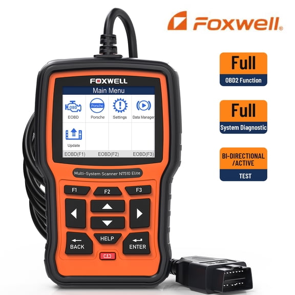 Foxwell NT510 Elite Car Scanner Bidirectional Control Test Diagnostic Tool OBDII Code Reader OBD2 Scanner Full System Full Maintenance Reset Automotive Scanner for All Cars EOBD OBD Scanner,Toyota
