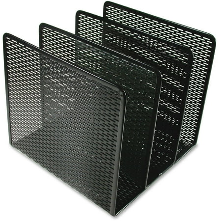 - Artistic Urban Collection Punched Metal File Sorter, Three Sections, 8 x 8 x 7 1/4, Black