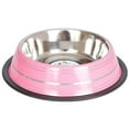 thumbnail image 3 of 2-Pack Color Splash Stripe Non-Skid Pet Bowl, For Dog or Cat, Pink, 96 Oz, 12 Cup, 3 of 7