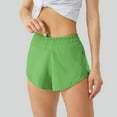 thumbnail image 1 of 4" Low Athletic Track Shorts for Women with Liner Quick Dry Running Gym Shorts Zipper Pocket Workout Flowy, 1 of 2