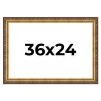 36x24 Frame Vintage Gold Solid Wood Picture Frame | 2.5 Inch Moulding Width | Ornate Bronze Museo