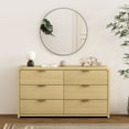 thumbnail image 2 of Grace Modern 60 Double Dresser with 6 Drawers in Natural Oak and Gold, 2 of 10