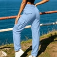 thumbnail image 5 of Xdegoge Womens Cargo Pants with Pockets Elastic Waist Tapered Leg Utility Trousers with Pockets Lightweight Outdoor Hiking Casual Activewear Work Pants, 5 of 7