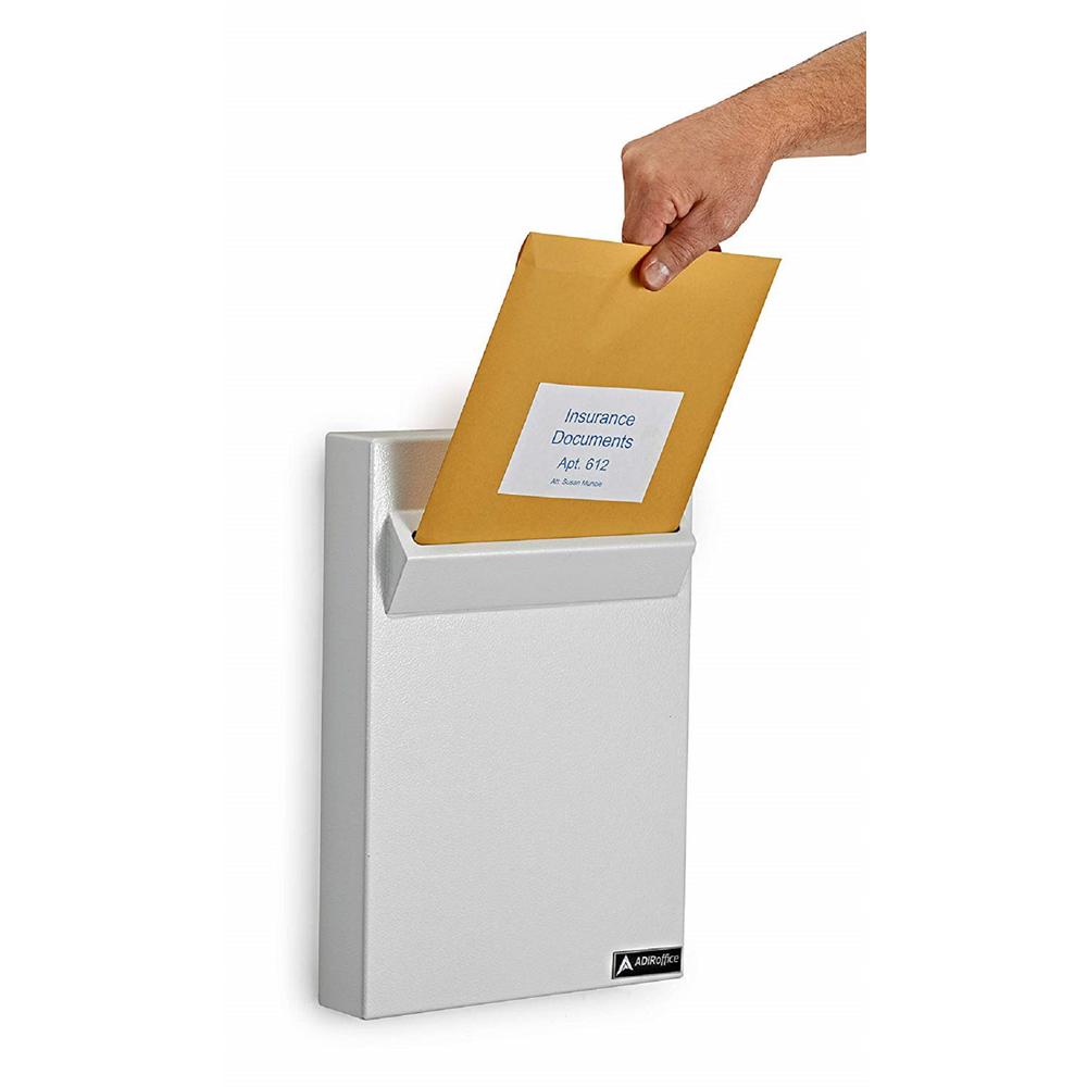 AdirOffice Steel Wall Mountable Document Storage Mail Box W/4 Keys, White - image 2 of 5