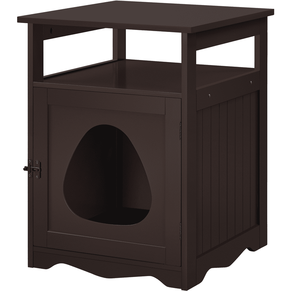 Renwick 25.5''H Pet Litter Box Wood End Table for Living Room, Espresso