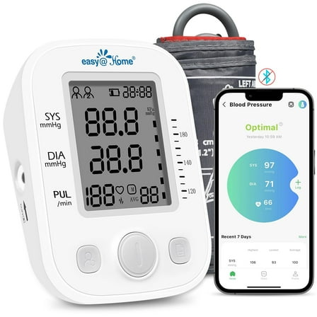 Easy@Home Digital Upper Arm Blood Pressure Monitor with Cuff, Battery, Bag