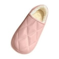 thumbnail image 4 of Wdhugt Womens Winter Fleece Lined Closed Toe Slippers With Heel Cover For Indoor And Outdoor Wear Casual Flat Comfort Slippers Soft Pile Polyester Fabric Color Pink Size 38 Us 6.5 Foot Len, 4 of 9