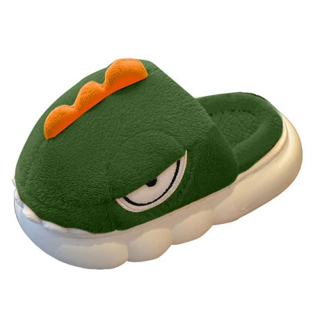 

gdxvjhbj Toddler Babys Girls Boys Slippers House Slipper Winter Cute Indoor Slip-On Shoes(Green 7-8 Years)