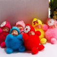 thumbnail image 2 of Sleeping Baby Bowknot Fluffy Pompom Plush Doll Hanging Pendant Key Ring Keychain, 2 of 4