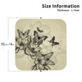 thumbnail image 3 of Bingfone Vintage Vintage Floral Leather Drinks Coasters with Set of 6,Suitable for Home Kitchen,Coffee Cup Coasters Home Gift, 3 of 9