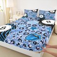 thumbnail image 5 of Erosebridal Billiard King Sheets Blue Bedding, Sky Leopard 4 Pieces (1 Flat Sheet, 1 Fitted Sheet and 2 Pillowcases), 5 of 6