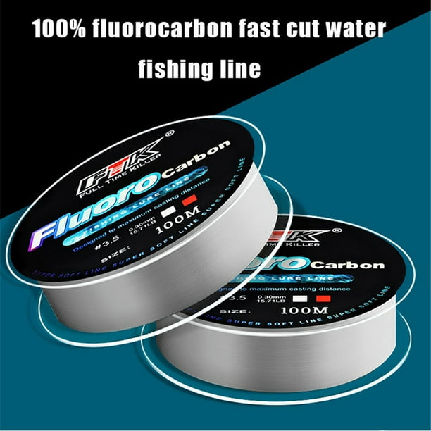 CAROOTU 100m Nylon Fishing Line Super Strong Fluorocarbon Coating Wear  Resistant Bite Resistant Hand Pole Fishing Line