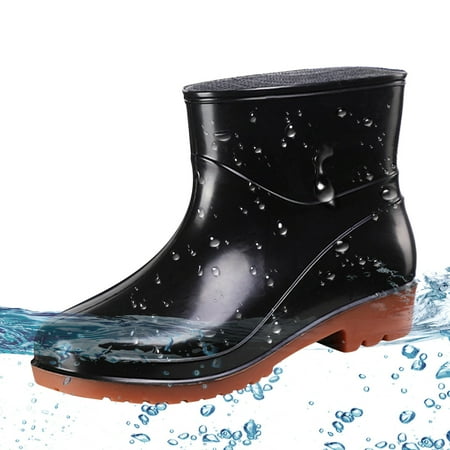 

Christmas Short Rain Boots For Womens Ankle Waterproof Rainboot Slip On Garden Boot Ladies Rubber Outside Work With Comfort