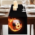 thumbnail image 5 of Billiards Flame Black Eight Table Runner 13x48in Non-Slip Cotton Linen Table Runners, Abstract Sport Ball Dresser Scarves TableRunner for Dinner Kitchen Dining Wedding Party, 5 of 9