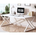 thumbnail image 1 of Modern Office Desk  Large Long Wood Metal Computer Desk  Industrial Double Executive Desks for Two People  Rustic PC Workstation Work Study Writing Computer Table for Home  Light Grey Oak, 1 of 4