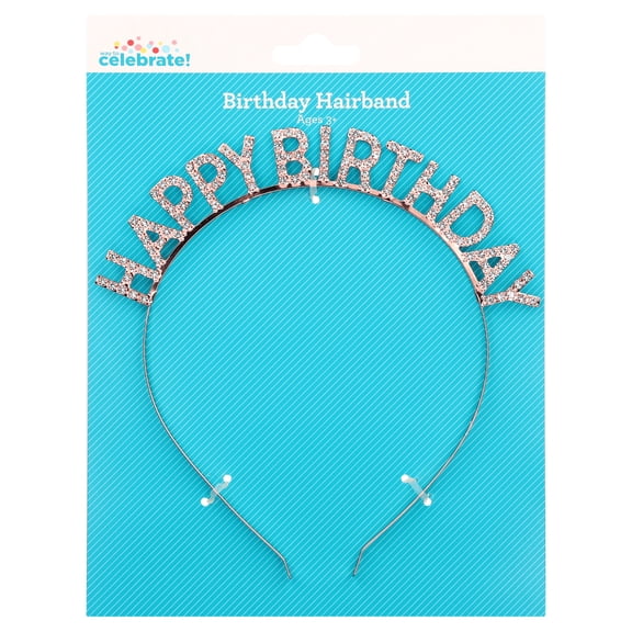 Rose Gold Happy Birthday Party Headband, 6.3 inch, by Way To Celebrate
