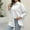 White, variant on ECZHAW Women Plus Size Button Down Shirts Long Roll Up Sleeve V Neck Collared Casual Blouses Oversized Shirt Tops