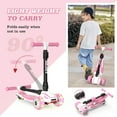 thumbnail image 2 of Sejoy Kids Kick Scooters 3- Wheel Light Up, Toddler Foldable Toy Scooter with Adjustable Removable Seat, Age 3+, Pink, 2 of 7