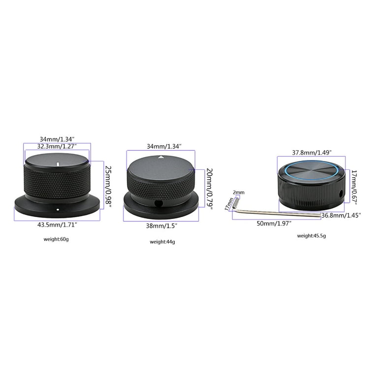 AOOOWER Black Guitar Knobs Aluminum Potentiometer Control