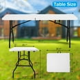 thumbnail image 2 of Portable Folding Table 6ft Heavy Duty Plastic Foldable Table with Carrying Handle Outdoor Indoor Plastic Dining Table for Camping and Party Picnic, White, 2 of 7
