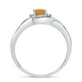 thumbnail image 5 of 10k White Gold Oval Citrine And Diamond Curve Ring, 5 of 6
