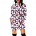 thumbnail image 1 of Sweat à Capuche Long et Ample pour Femmes, Imprimé Hello Kitty, Mode Décontractée Automne avec Poche et Cordon de Serrage, 1 of 7