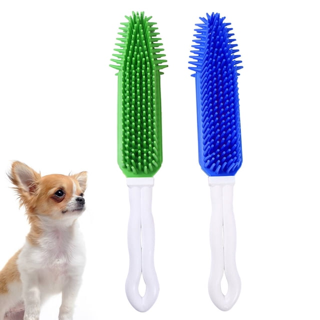 OULII 2pcs Dog Shedding Brush Silicone Hair Removal Tool for Pet Grooming and Maintenance
