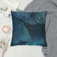 thumbnail image 2 of GOSMITH Ocean Pillows Dolphins Approach The Wreckage of Sunken Ship Undersea Maritime Water Blue Pillow Cover Decorative Square Accent Throw Pillow Case for Sofa Chair, 2 of 5