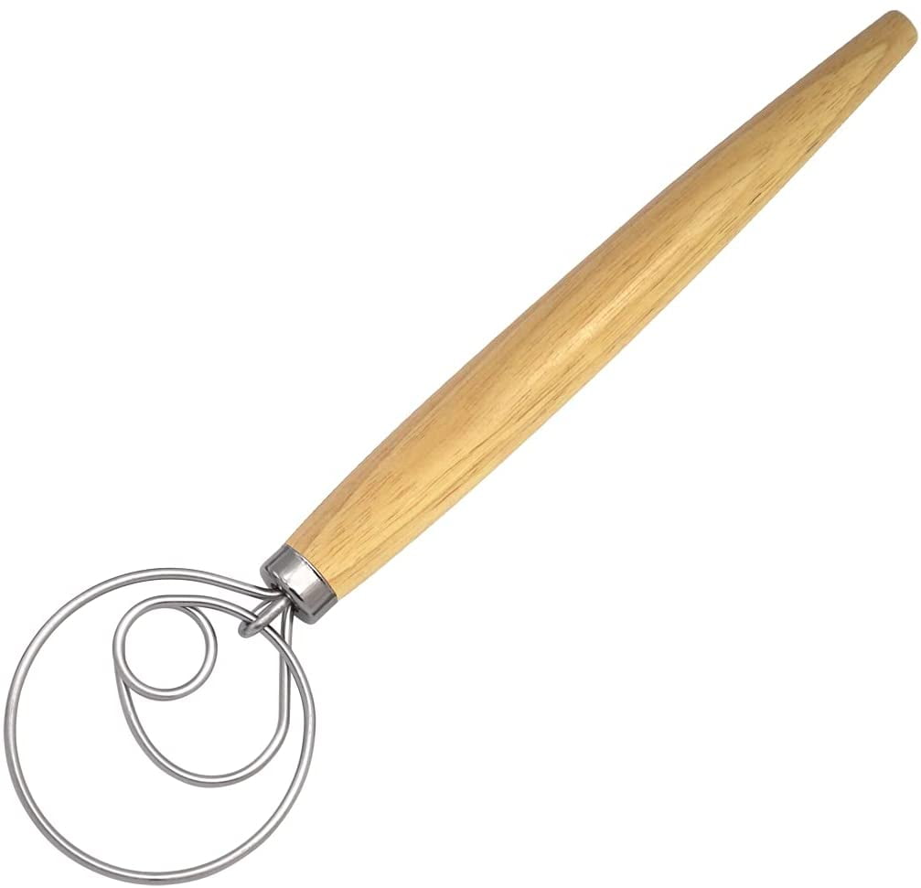 Danish Dough Whisk Hook 13 Inch Stainless Steel Dutch Bread Dough Whisk