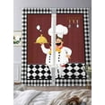 thumbnail image 3 of Kitchen Chef Sheer Curtains 84 Inch Long 2 Panels, Black And White P Vintage Laid Knife And Fork Light Filtering Rod Pocket Semi Sheer Curtains, Sheer Voile Drapes for Living Room Bedroom, 52"x84", 3 of 5