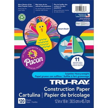 Tru-Ray Sulphite Construction Paper, 12 x 18 Inches, Assorted Color, 120 Sheets
