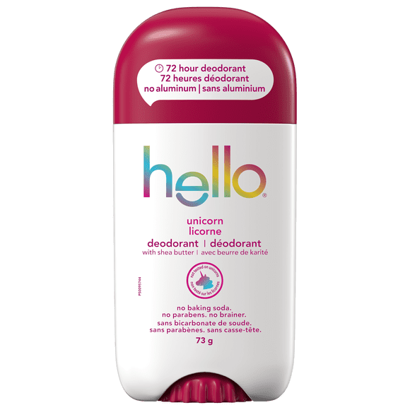 déodorant sans aluminium hello Licorne, beurre de karité, végétalien, bâton déodorant de 73 g