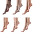 thumbnail image 4 of 5 Pairs Silk Super Thin Sheer Ankle High Socks for Women Nonslip Elastic Top Stretch Breathable Nylon Stockings Gift, 4 of 9