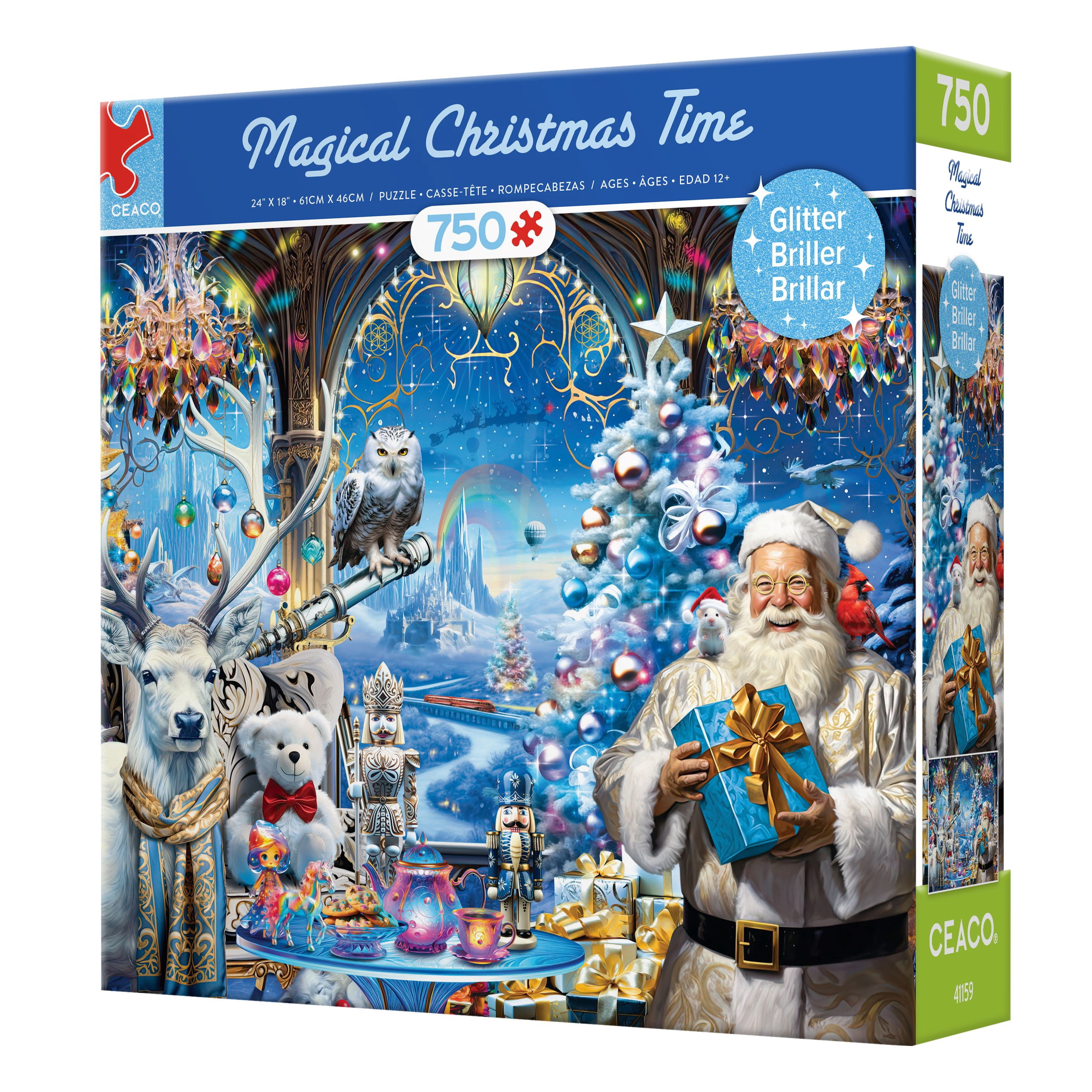 Ceaco Magical Christmas Time Glitter (Michael David Ward) 750 Piece Interlocking Jigsaw Puzzle