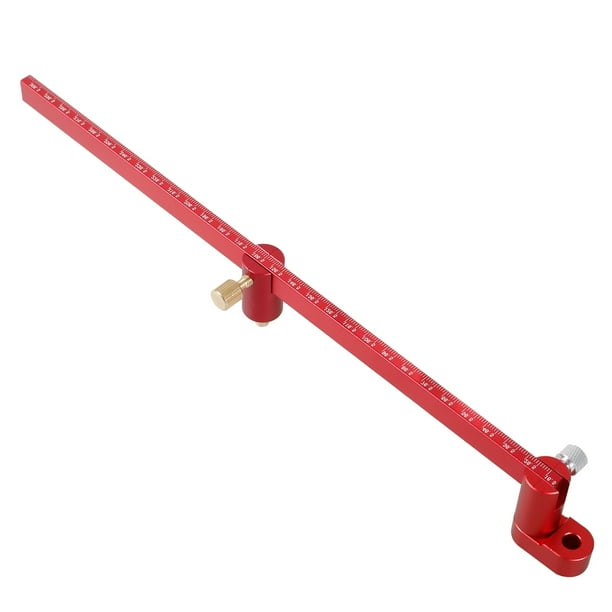 FUYGRCJ - Compás de carpintería con sistema imperial/métrico de aleación de aluminio, regla circular de 1,43 a 11,81 pulgadas, calibre ajustable, herramienta de dibujo circular para madera y metal