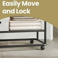 thumbnail image 3 of LEDREM Double-Rod Rolling Clothes Rack , Mobile Garment Rack with Storage Shelf & 3-Pocket Bag, 360° Wheels with Brakes, Ink Black, 3 of 6