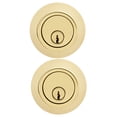 thumbnail image 4 of Hyper Tough Keyed Entry Polished Brass Single Cylinder Deadbolt Twin Pack, 4 of 10